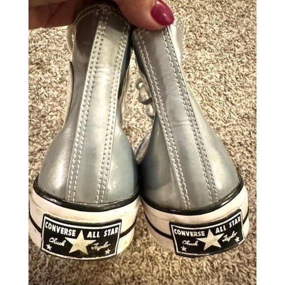 Converse All Star Chuck Taylor High Top Sneakers Silver Womens 6.5 US / 4.5 UK - Picture 4 of 7